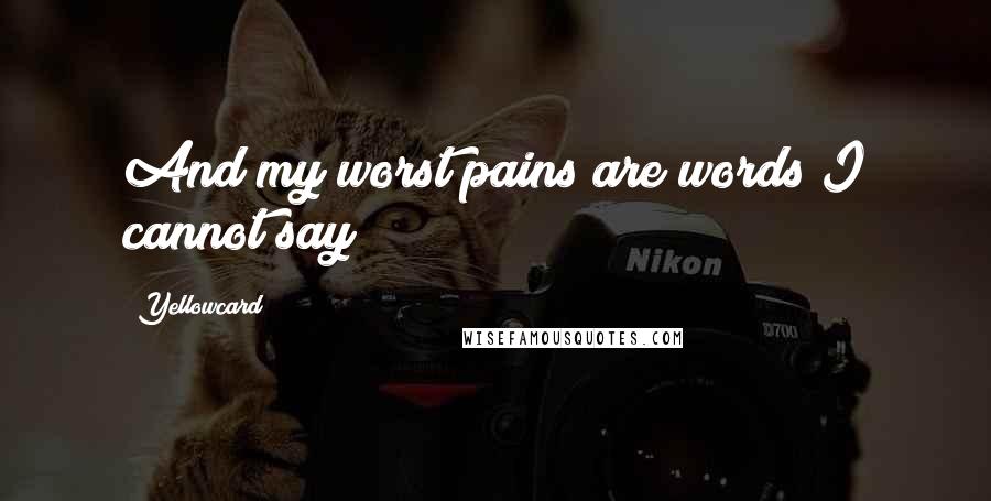 Yellowcard Quotes: And my worst pains are words I cannot say