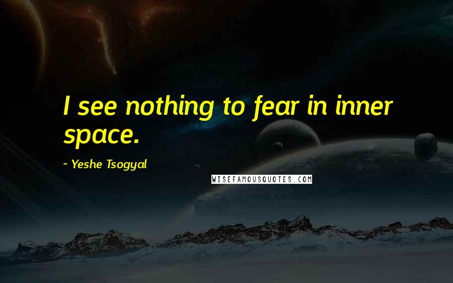 Yeshe Tsogyal Quotes: I see nothing to fear in inner space.