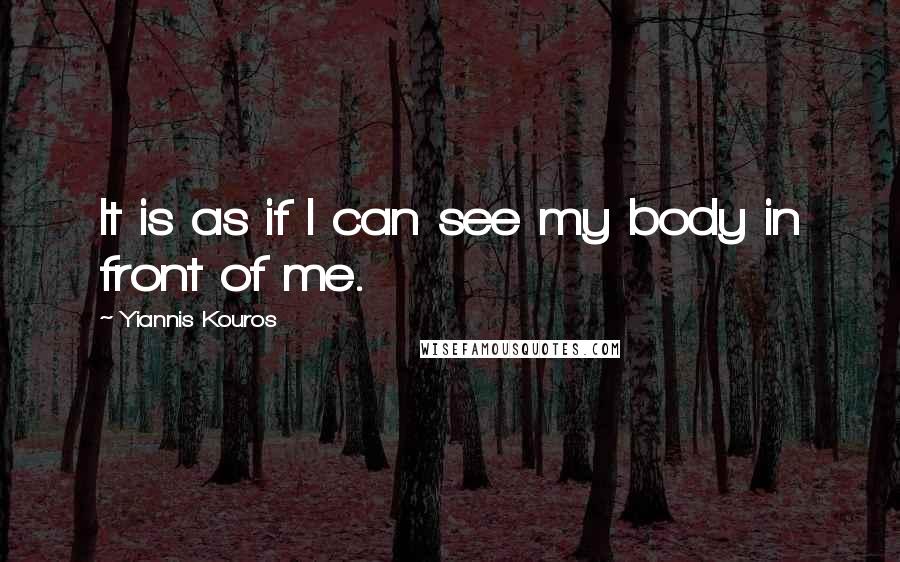 Yiannis Kouros Quotes: It is as if I can see my body in front of me.