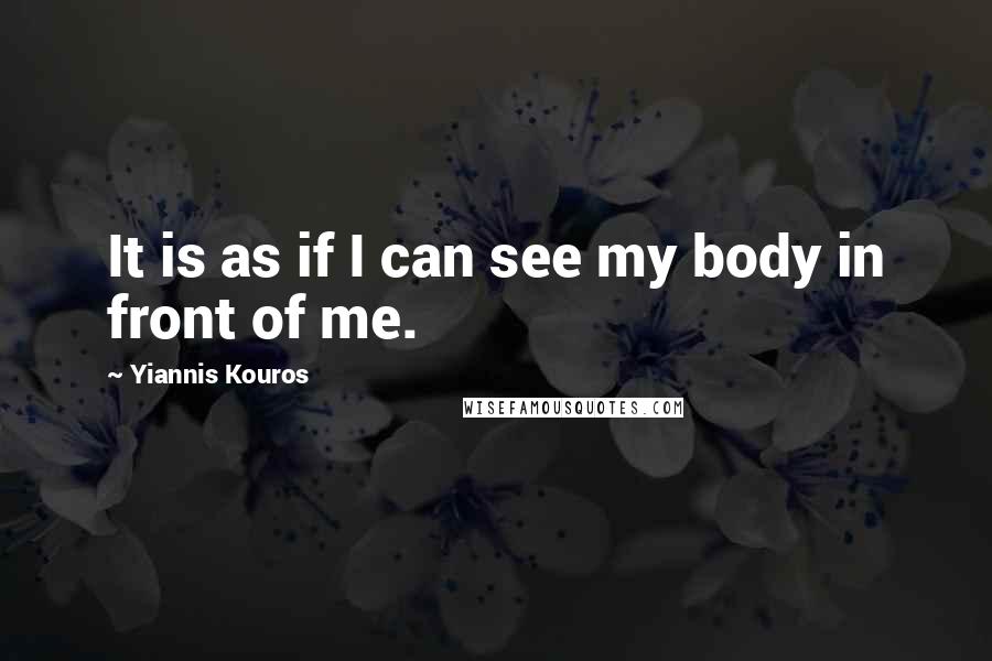 Yiannis Kouros Quotes: It is as if I can see my body in front of me.