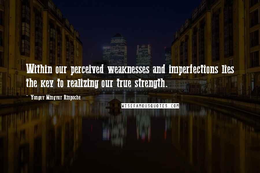 Yongey Mingyur Rinpoche Quotes: Within our perceived weaknesses and imperfections lies the key to realizing our true strength.