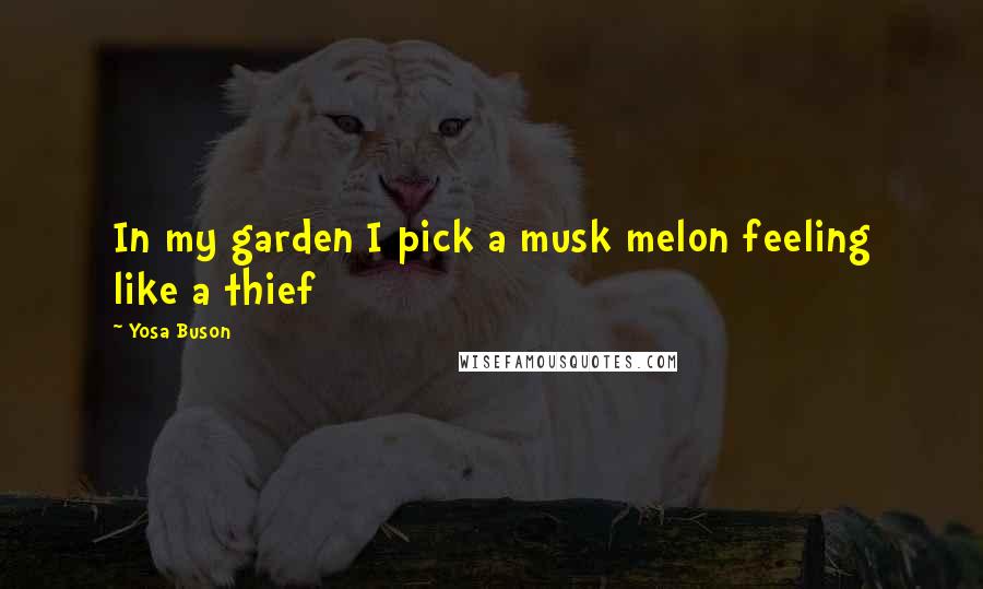 Yosa Buson Quotes: In my garden I pick a musk melon feeling like a thief