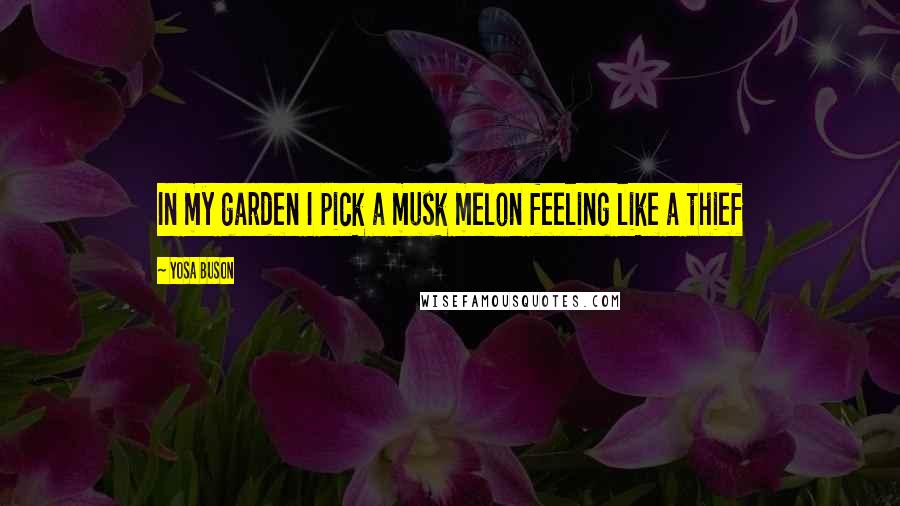 Yosa Buson Quotes: In my garden I pick a musk melon feeling like a thief