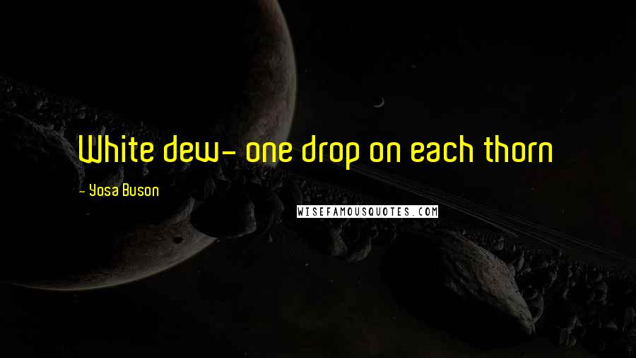 Yosa Buson Quotes: White dew- one drop on each thorn