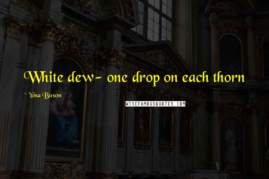 Yosa Buson Quotes: White dew- one drop on each thorn
