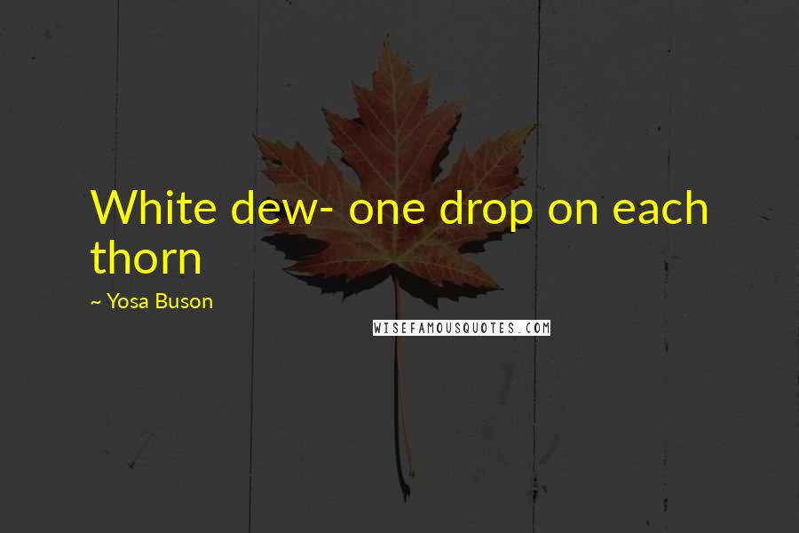 Yosa Buson Quotes: White dew- one drop on each thorn