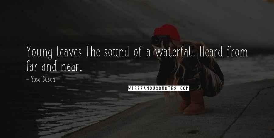 Yosa Buson Quotes: Young leaves The sound of a waterfall Heard from far and near.