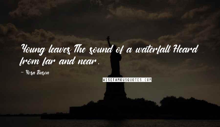Yosa Buson Quotes: Young leaves The sound of a waterfall Heard from far and near.