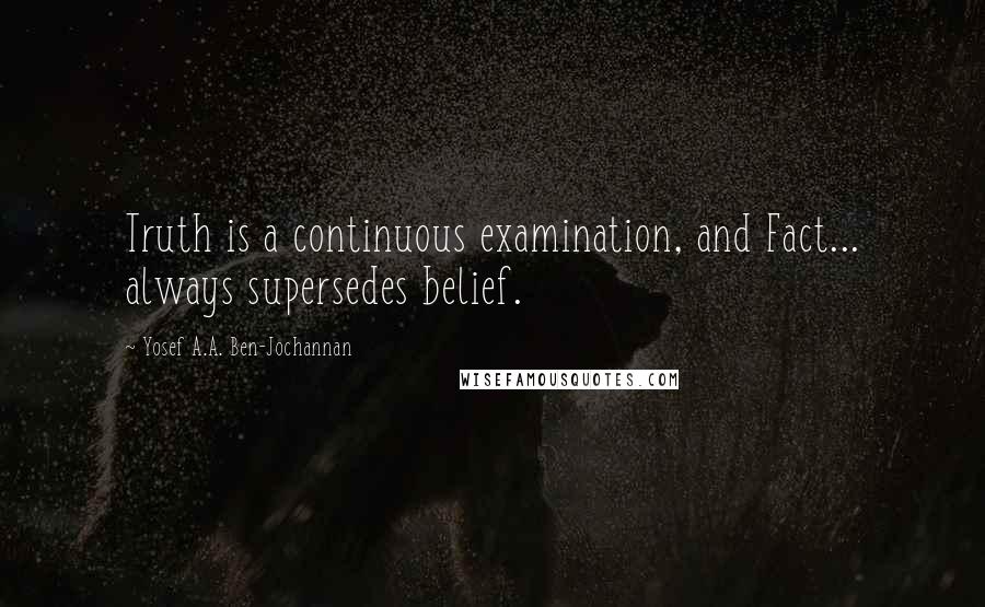 Yosef A.A. Ben-Jochannan Quotes: Truth is a continuous examination, and Fact... always supersedes belief.