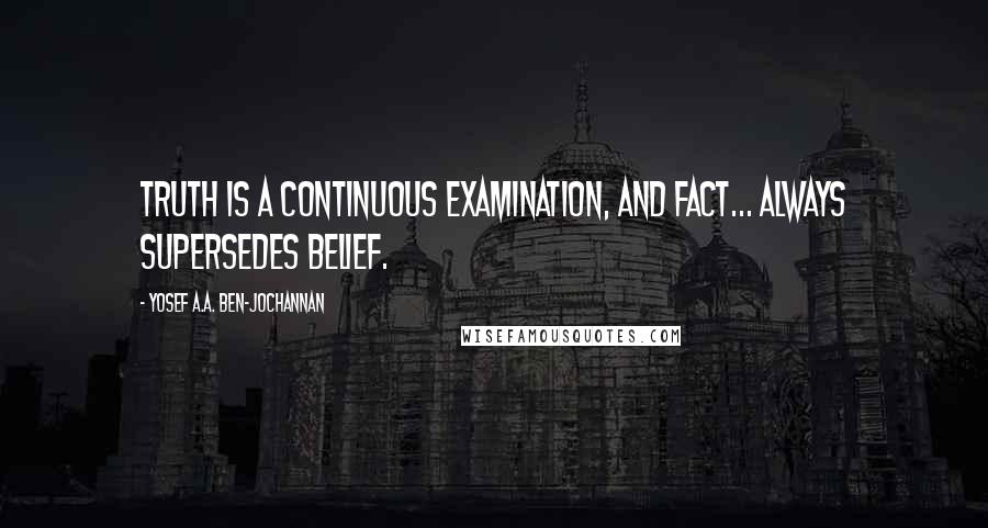 Yosef A.A. Ben-Jochannan Quotes: Truth is a continuous examination, and Fact... always supersedes belief.