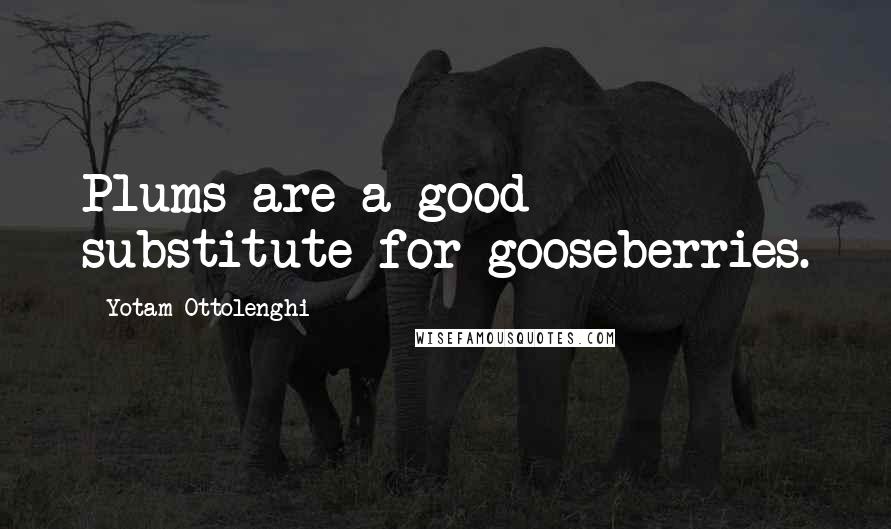 Yotam Ottolenghi Quotes: Plums are a good substitute for gooseberries.