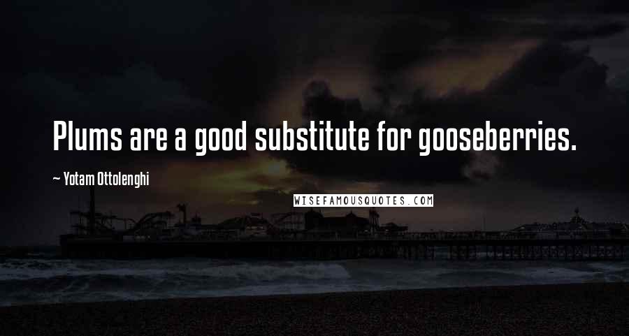 Yotam Ottolenghi Quotes: Plums are a good substitute for gooseberries.