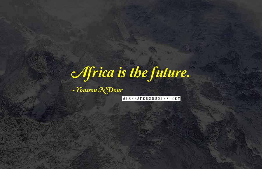 Youssou N'Dour Quotes: Africa is the future.