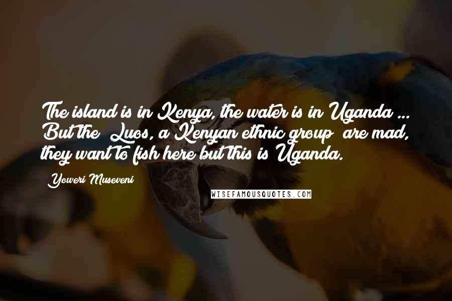 Yoweri Museveni Quotes: The island is in Kenya, the water is in Uganda ... But the [Luos, a Kenyan ethnic group] are mad, they want to fish here but this is Uganda.