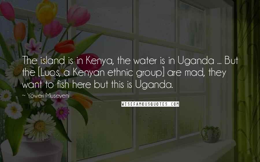 Yoweri Museveni Quotes: The island is in Kenya, the water is in Uganda ... But the [Luos, a Kenyan ethnic group] are mad, they want to fish here but this is Uganda.