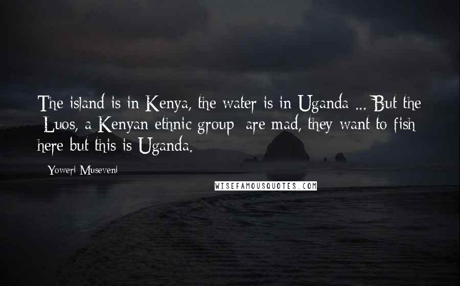 Yoweri Museveni Quotes: The island is in Kenya, the water is in Uganda ... But the [Luos, a Kenyan ethnic group] are mad, they want to fish here but this is Uganda.