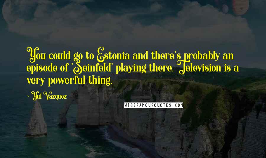 Yul Vazquez Quotes: You could go to Estonia and there's probably an episode of 'Seinfeld' playing there. Television is a very powerful thing.