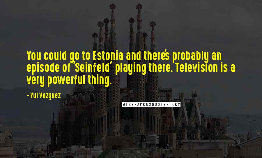 Yul Vazquez Quotes: You could go to Estonia and there's probably an episode of 'Seinfeld' playing there. Television is a very powerful thing.