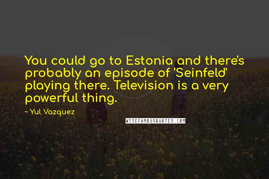 Yul Vazquez Quotes: You could go to Estonia and there's probably an episode of 'Seinfeld' playing there. Television is a very powerful thing.