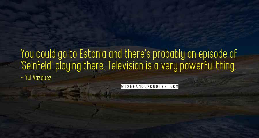 Yul Vazquez Quotes: You could go to Estonia and there's probably an episode of 'Seinfeld' playing there. Television is a very powerful thing.