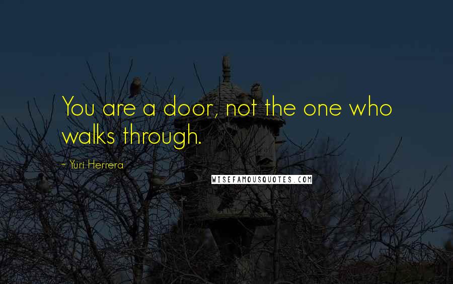 Yuri Herrera Quotes: You are a door, not the one who walks through.