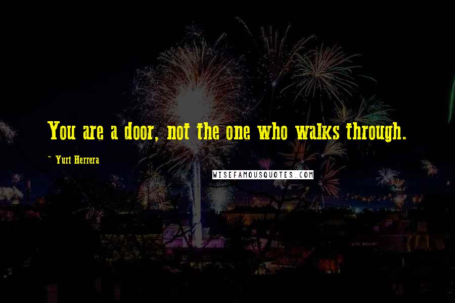 Yuri Herrera Quotes: You are a door, not the one who walks through.