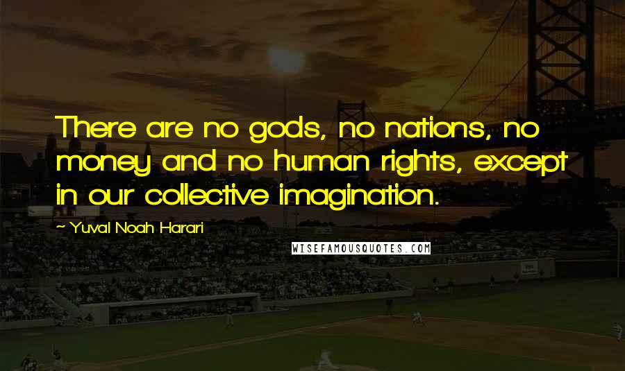 Yuval Noah Harari Quotes: There are no gods, no nations, no money and no human rights, except in our collective imagination.