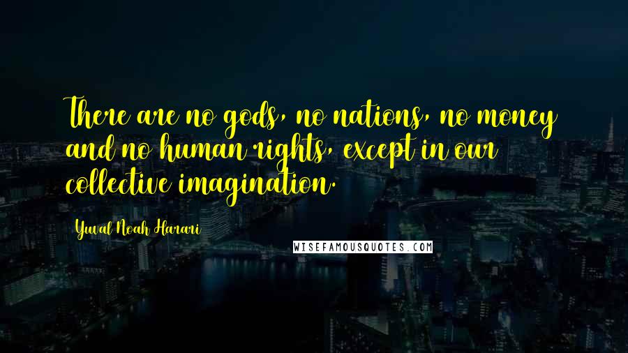 Yuval Noah Harari Quotes: There are no gods, no nations, no money and no human rights, except in our collective imagination.