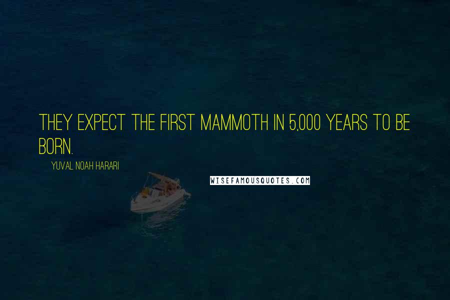 Yuval Noah Harari Quotes: they expect the first mammoth in 5,000 years to be born.