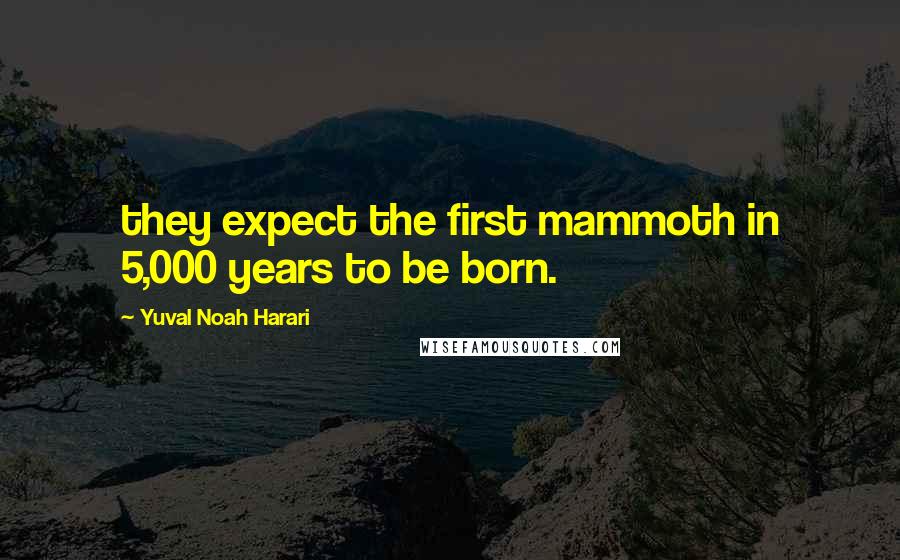 Yuval Noah Harari Quotes: they expect the first mammoth in 5,000 years to be born.