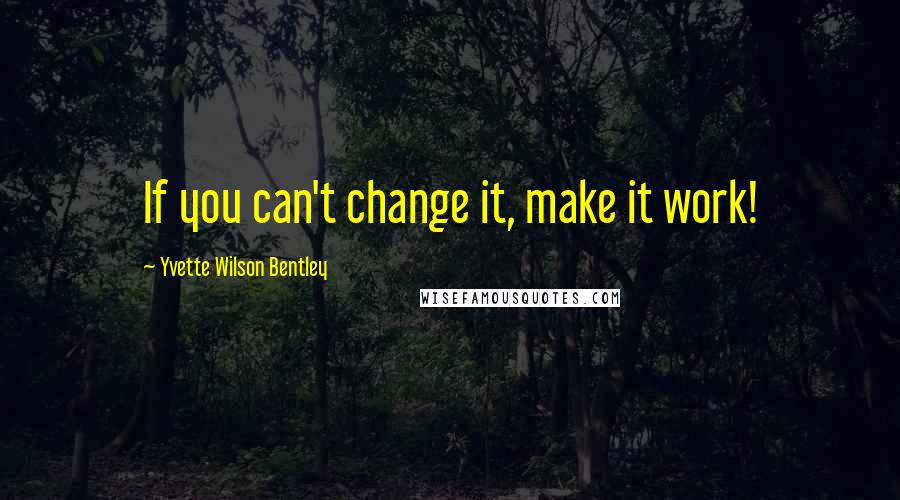 Yvette Wilson Bentley Quotes: If you can't change it, make it work!
