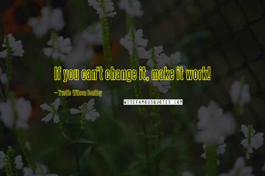 Yvette Wilson Bentley Quotes: If you can't change it, make it work!