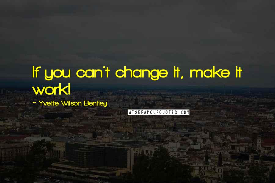 Yvette Wilson Bentley Quotes: If you can't change it, make it work!