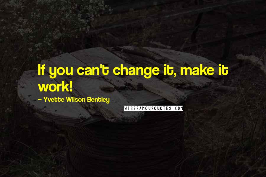 Yvette Wilson Bentley Quotes: If you can't change it, make it work!