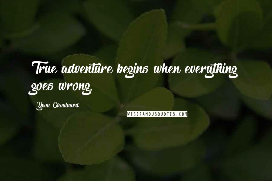 Yvon Chouinard Quotes: True adventure begins when everything goes wrong.