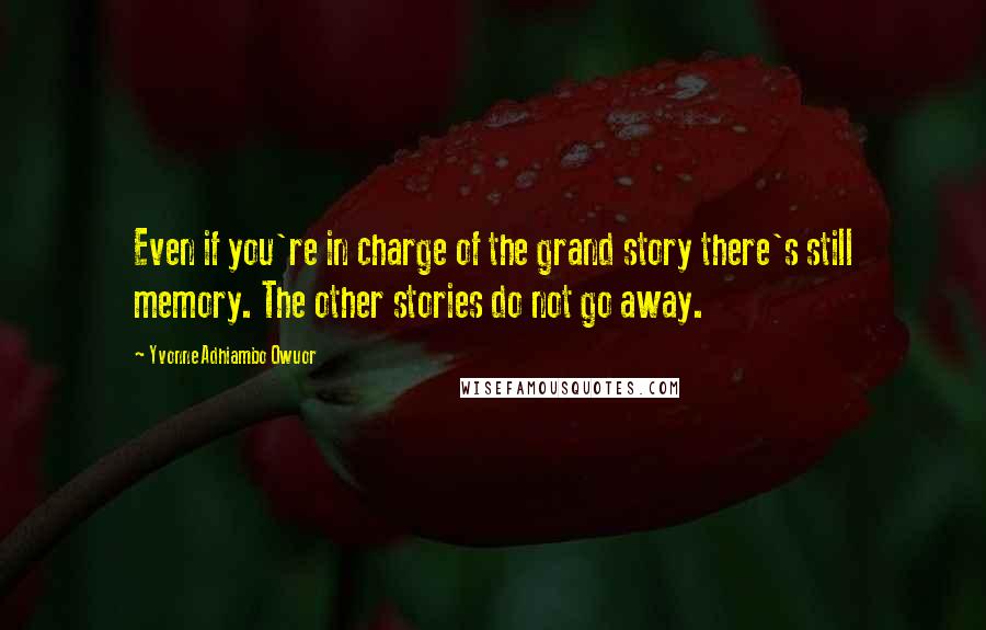 Yvonne Adhiambo Owuor Quotes: Even if you're in charge of the grand story there's still memory. The other stories do not go away.