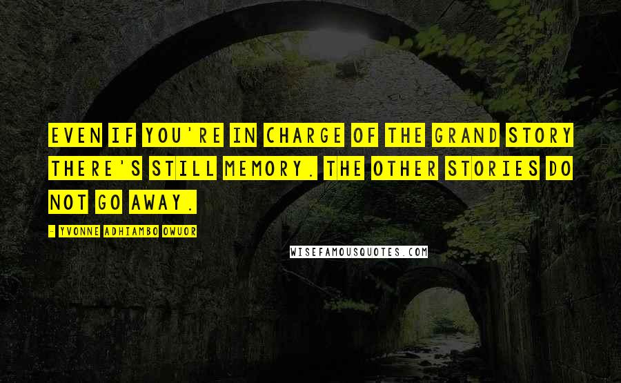 Yvonne Adhiambo Owuor Quotes: Even if you're in charge of the grand story there's still memory. The other stories do not go away.