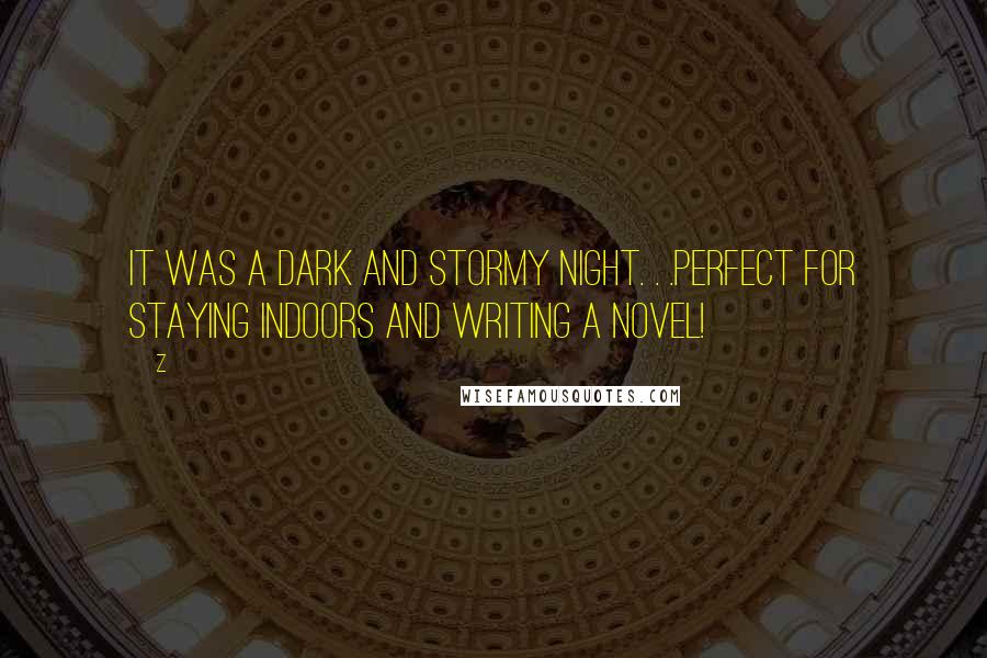 Z Quotes: It was a dark and stormy night. . .perfect for staying indoors and writing a novel!