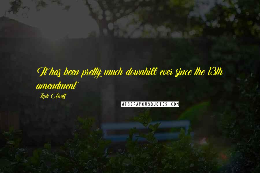 Zach Braff Quotes: It has been pretty much downhill ever since the 13th amendment