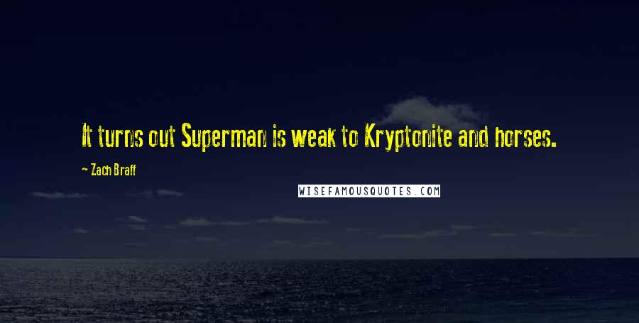 Zach Braff Quotes: It turns out Superman is weak to Kryptonite and horses.