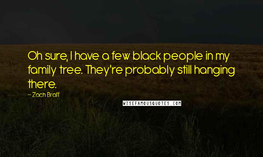 Zach Braff Quotes: Oh sure, I have a few black people in my family tree. They're probably still hanging there.