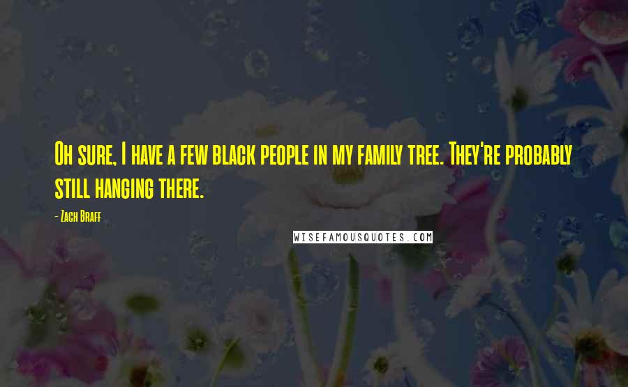 Zach Braff Quotes: Oh sure, I have a few black people in my family tree. They're probably still hanging there.