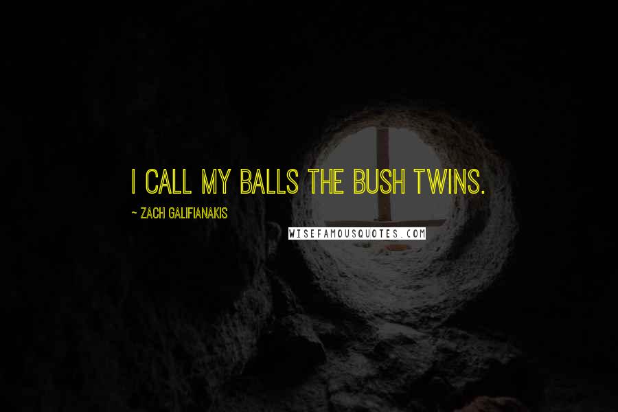 Zach Galifianakis Quotes: I call my balls the bush twins.