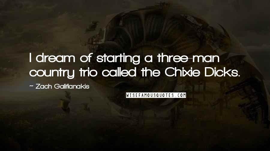 Zach Galifianakis Quotes: I dream of starting a three-man country trio called the Chixie Dicks.