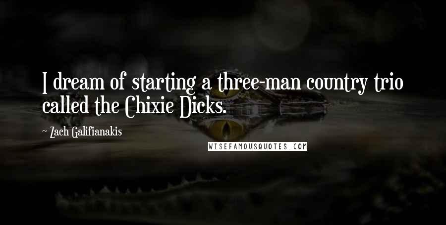 Zach Galifianakis Quotes: I dream of starting a three-man country trio called the Chixie Dicks.