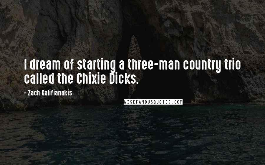 Zach Galifianakis Quotes: I dream of starting a three-man country trio called the Chixie Dicks.