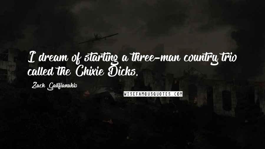 Zach Galifianakis Quotes: I dream of starting a three-man country trio called the Chixie Dicks.