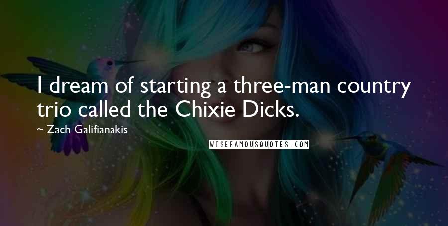 Zach Galifianakis Quotes: I dream of starting a three-man country trio called the Chixie Dicks.