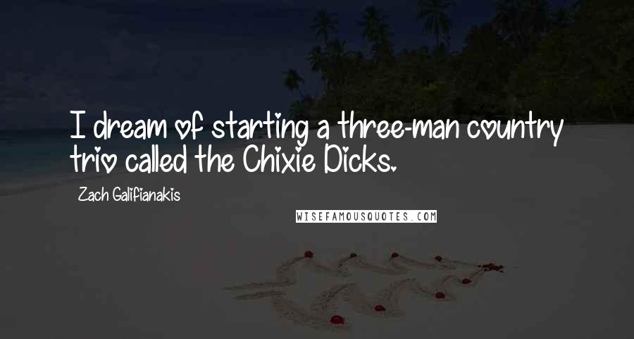 Zach Galifianakis Quotes: I dream of starting a three-man country trio called the Chixie Dicks.