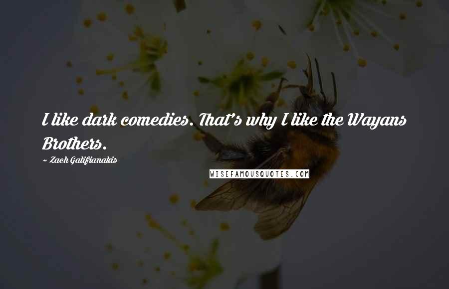 Zach Galifianakis Quotes: I like dark comedies. That's why I like the Wayans Brothers.